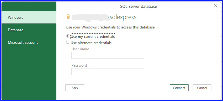 Provide SQL Server Creds