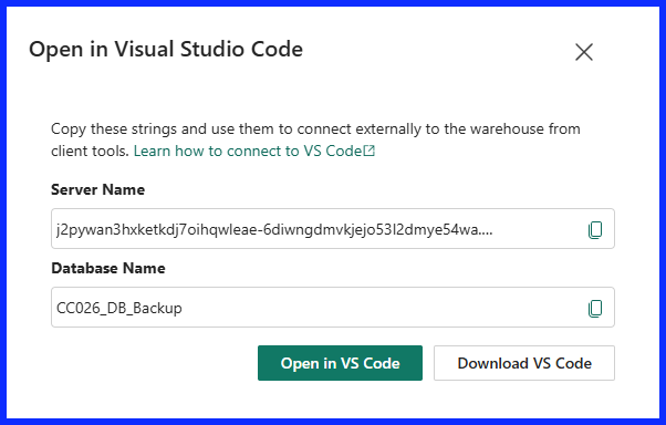 SQL End Point Popup