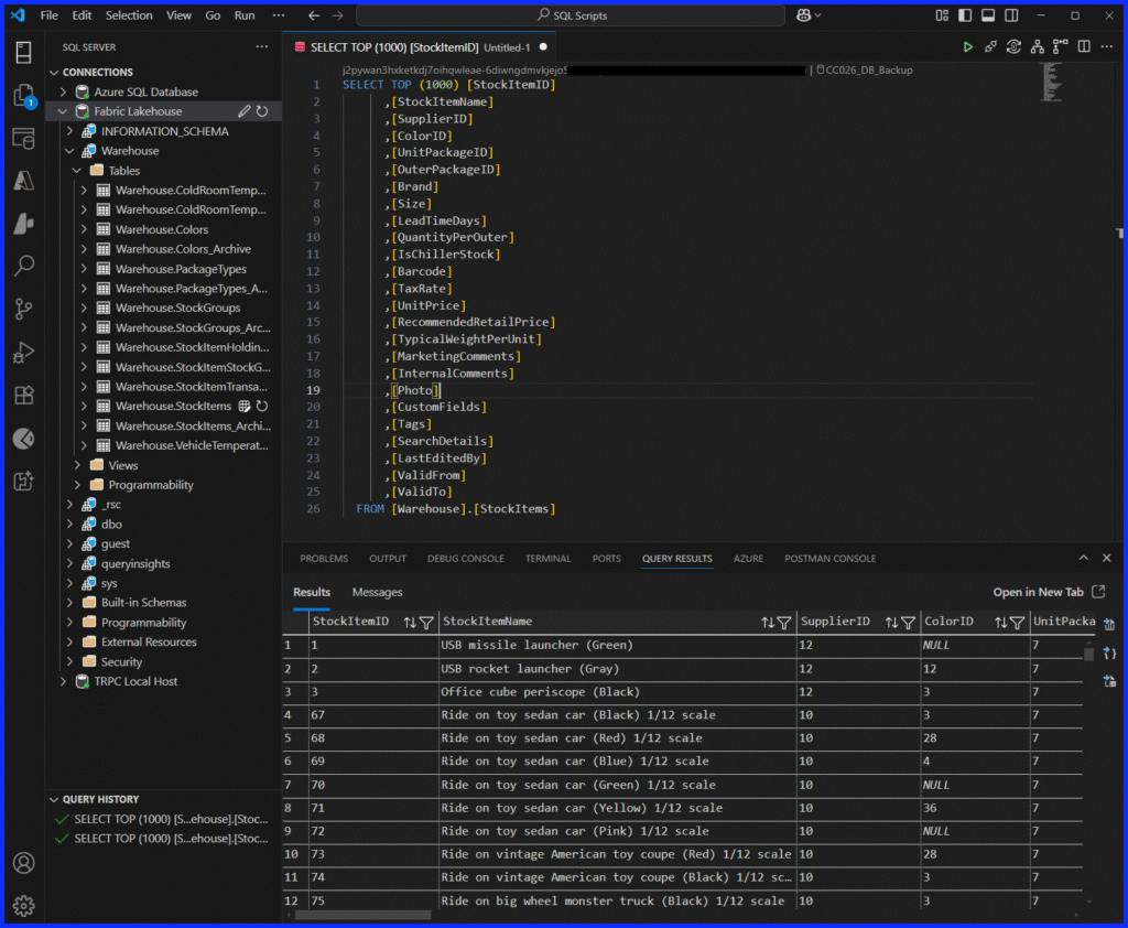 Fabric in VS Code