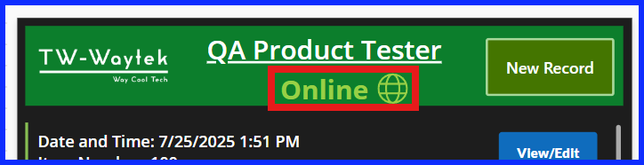 Header Connection Status Label