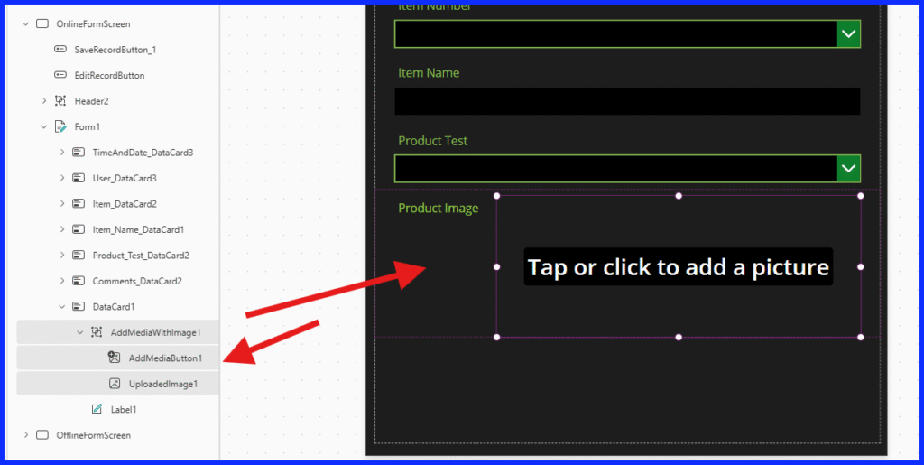 Online Form Screen Image Properties