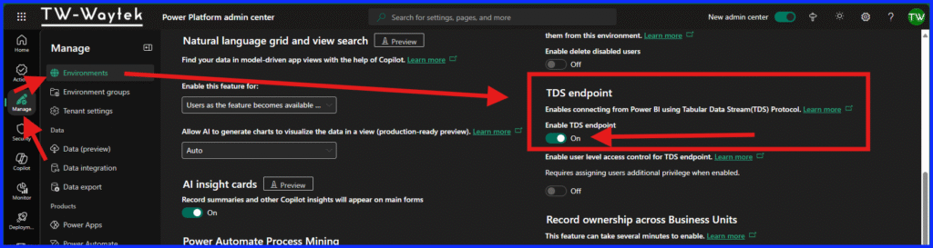 Enable TDS Endpoint
