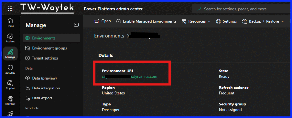 Environment URL