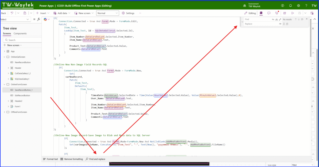 Canvas Apps Formula Bar Search and Replace Tool